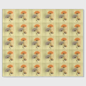 Gold Oranje Flowery Pattern Cadeaupapier (Vlak)