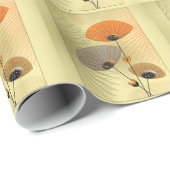  Gold Oranje Flowery Pattern Cadeaupapier (Rol Hoek)