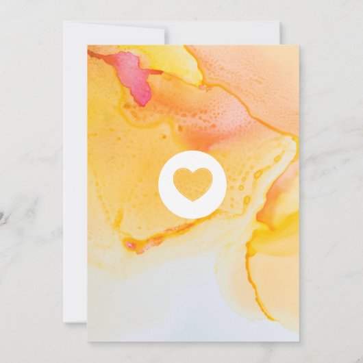 *~* Gold Oranje Fuchsia Waterverf Weddenschap Kaart (Achterkant)