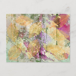 Gold Oranje Herfst Filigree laat  ontkoppeling Briefkaart