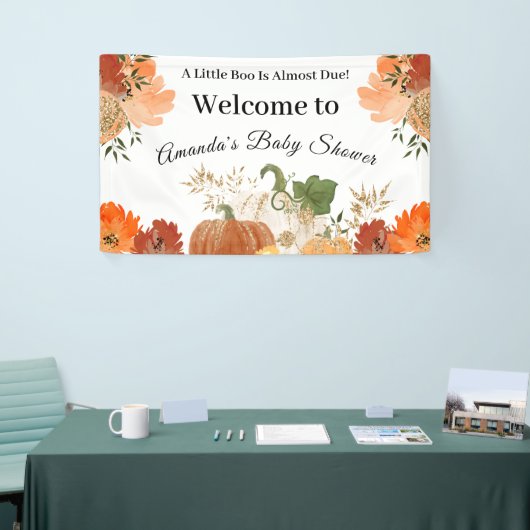 Gold Oranje najaar Herfst Baby shower Welkomstbann Spandoek (Beurs)