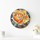 Gold Oranje Trendy Unique Roos Art Dream Grote Klok (Huis)