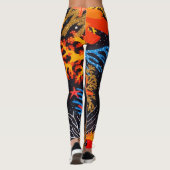 Gold Oranje tropische zomer onderwater Leggings (Achterkant)