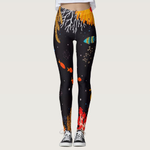Gold Oranje tropische zomer onderwater Leggings
