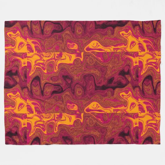 Gold Oranje vuursteen Fleece Deken (Voorkant (Horizontaal))