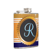 Gold Orb Stars Sapphire Blue Monogram Heupfles (Rechts)