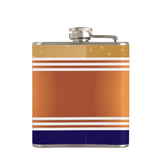 Gold Orb Stars Sapphire Blue Monogram Heupfles (Achterkant)