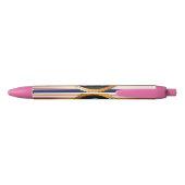 Gold Orb Stars Sapphire Blue Monogram Zwarte Inkt Pen (Achterkant)