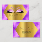Gold Orchid Glitter Makeup Artist Lashes Paars Visitekaartje (Voorkant / Achterkant)
