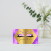 Gold Orchid Glitter Makeup Artist Lashes Paars Visitekaartje (Staand voorkant)