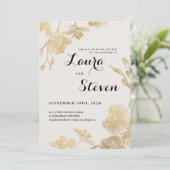 Gold Orchid trouwkaart Bedankkaart (Staand voorkant)