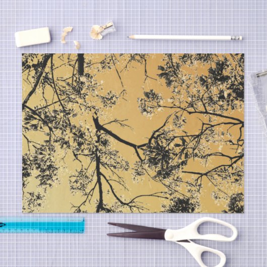 Gold Oriental Blossom Tissuepapier (Craft)