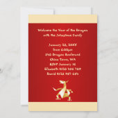 Gold Origami Jaar van de Draak op de Rode Partij Kaart (Achterkant)