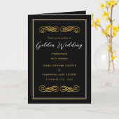 Gold Ornament, 50 jaar Jubileum Bedankt Kaart (Gele Bloem)