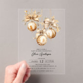 Gold Ornament Acryl Baby shower Uitnodiging (Insitu (Draagbaar))