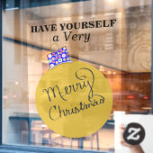 Gold Ornament Ball Merry kerst Raamsticker (Cafe Raam)