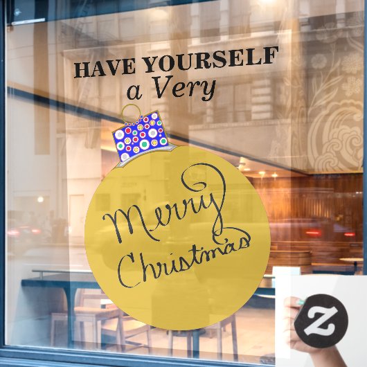 Gold Ornament Ball Merry kerst Raamsticker (Cafe Raam)