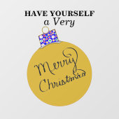 Gold Ornament Ball Merry kerst Raamsticker (Vel)
