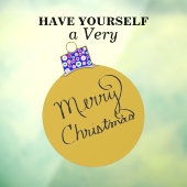 Gold Ornament Ball Merry kerst Raamsticker (Vel 3)