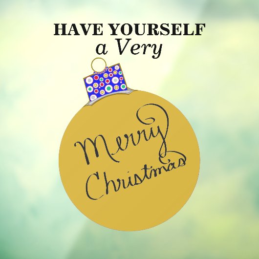 Gold Ornament Ball Merry kerst Raamsticker (Vel 3)