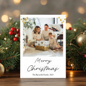 Gold Ornament Christmas Photo Greeting Card Feestdagenkaart
