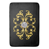 Gold Ornament Gem Diamond Bath Matt Badmat (Voorkant Verticaal)
