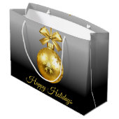 Gold Ornament Gift Bag Groot Cadeauzakje (Achterkant Gekanteld)