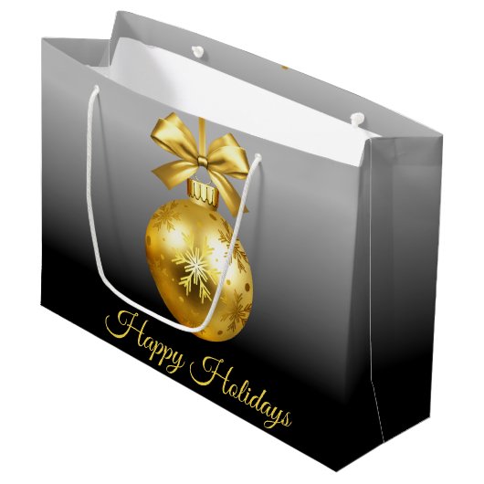 Gold Ornament Gift Bag Groot Cadeauzakje (Voorkant Gekanteld)