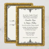 Gold Ornament Glitter Striped Classic Elegant Kaart (Voorkant / Achterkant)