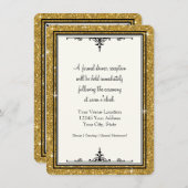 Gold Ornament Glitter Striped Classic Elegant Kaart (Voorkant / Achterkant)