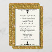 Gold Ornament Glitter Striped Classic Elegant Kaart (Voorkant / Achterkant)