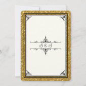 Gold Ornament Glitter Striped Classic Elegant Kaart (Achterkant)