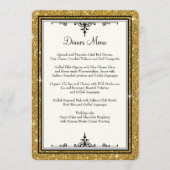 Gold Ornament Glitter Striped Classic Elegant Menu (Voorkant)