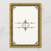 Gold Ornament Glitter Striped Classic Elegant Menu (Achterkant)