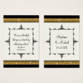 Gold Ornament Glitter Striped Classic Elegant Visitekaartje (Voorkant /achterkant)