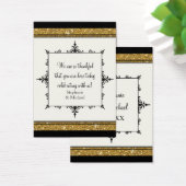 Gold Ornament Glitter Striped Classic Elegant Visitekaartje (Bureau)