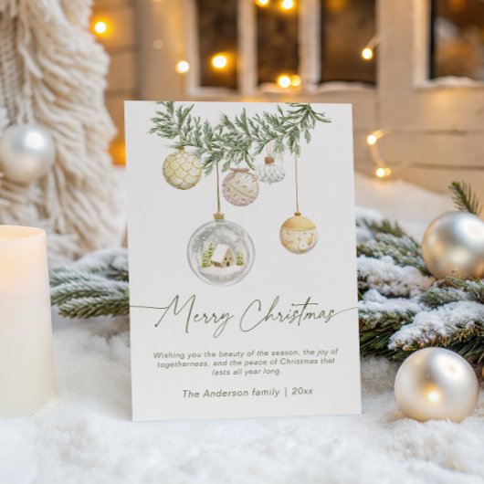 Gold Ornament Greenery Christmas  Feestdagenkaart