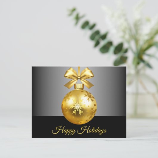 Gold Ornament Holiday Briefkaart (Staand voorkant)