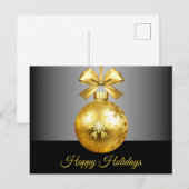 Gold Ornament Holiday Briefkaart (Voorkant / Achterkant)