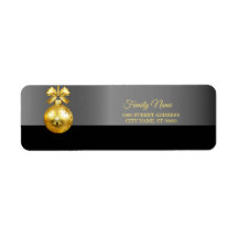 Gold Ornament Holiday Return Label