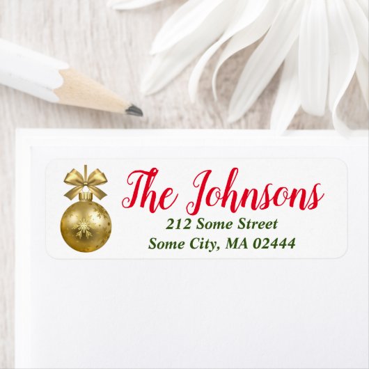 Gold Ornament kerstadreslijsten Etiket (Insitu)