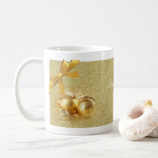 Gold Ornament kerstMok Koffiemok (Met donut)