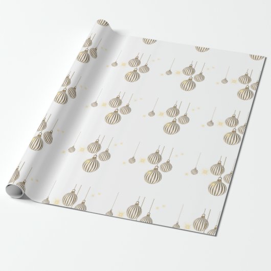 Gold Ornament kerstpapier Cadeaupapier (Uitgerold)