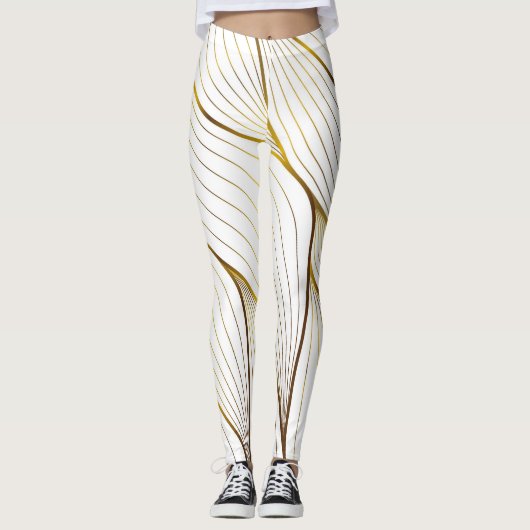 Gold ornament leaf leggings (Voorkant)