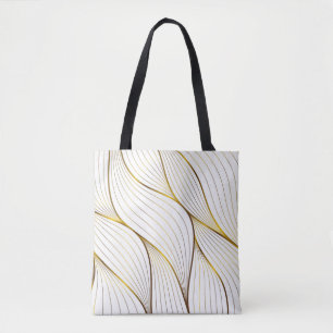 Gold ornament leaf tote bag