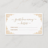 Gold Ornament raden hoeveel kisses bruids spel Informatiekaartje (Voorkant)