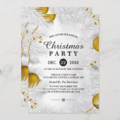 Gold Ornament Silver White - kerstfeest Kaart (Voorkant / Achterkant)