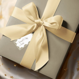 Gold Ornament Swirl-kerstlabels Etiket