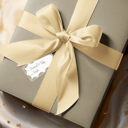 Gold Ornament Swirl-kerstlabels Etiket