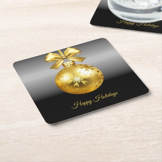 Gold Ornament Vakantie Kartonnen Onderzetters (Schuin)